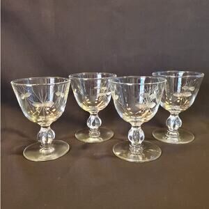4 Vintage Libbey Liquor Cocktail Glasses in Starglow MCM Barware